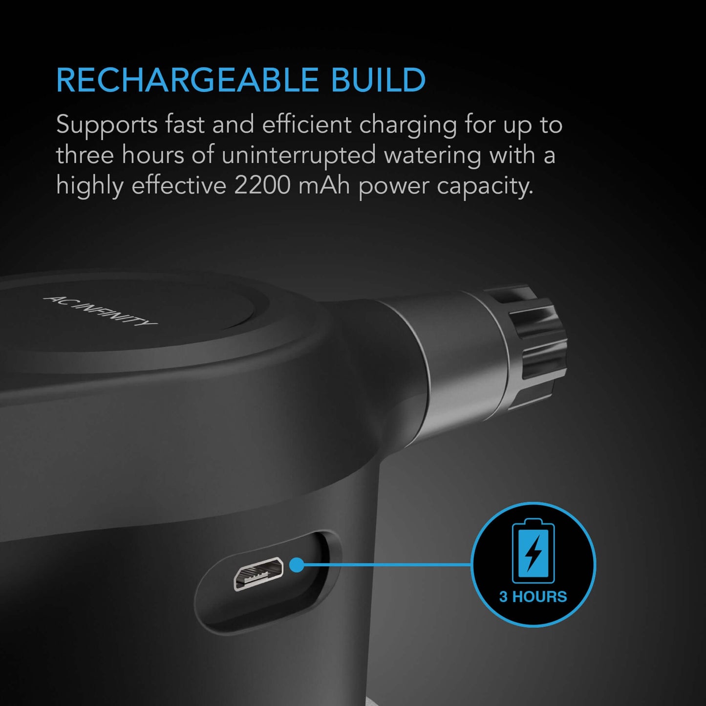 AC Infinity Automatic Water Sprayer, 2-Liter Electric Mister, Frost