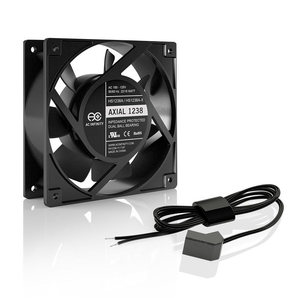 AC Infinity AXIAL 1238W 120V AC Muffin Fan w/ Wire-Leads Adapter 120mm product image 1