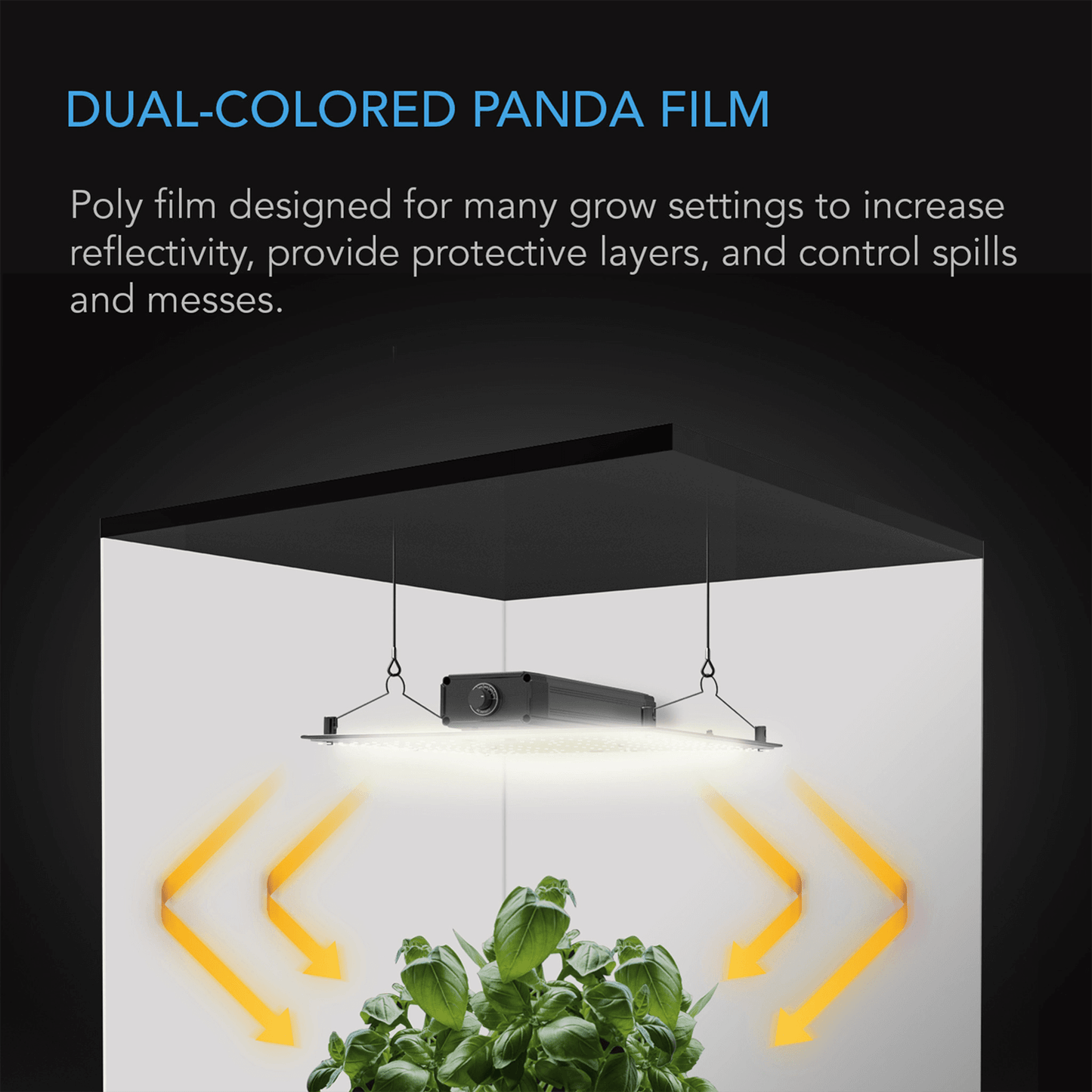 AC Infinity Black and White Panda Film, Waterproof Reflective Sheet, 10 x 50 ft. AC-PFA50 Grow Tents