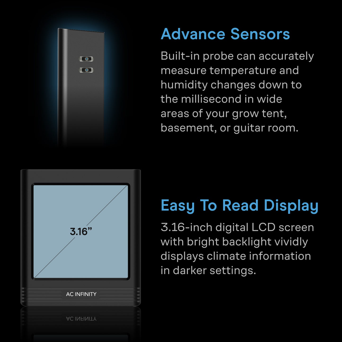 AC Infinity CLOUDCOM B2 Smart Thermo-Hygrometer w/ Data App Integrated product image 5