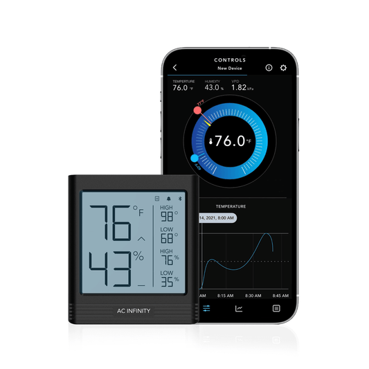 AC Infinity CLOUDCOM B2, Smart Thermo-Hygrometer with Data App, Integrated Sensor Probe AC-CCB2 Accessories