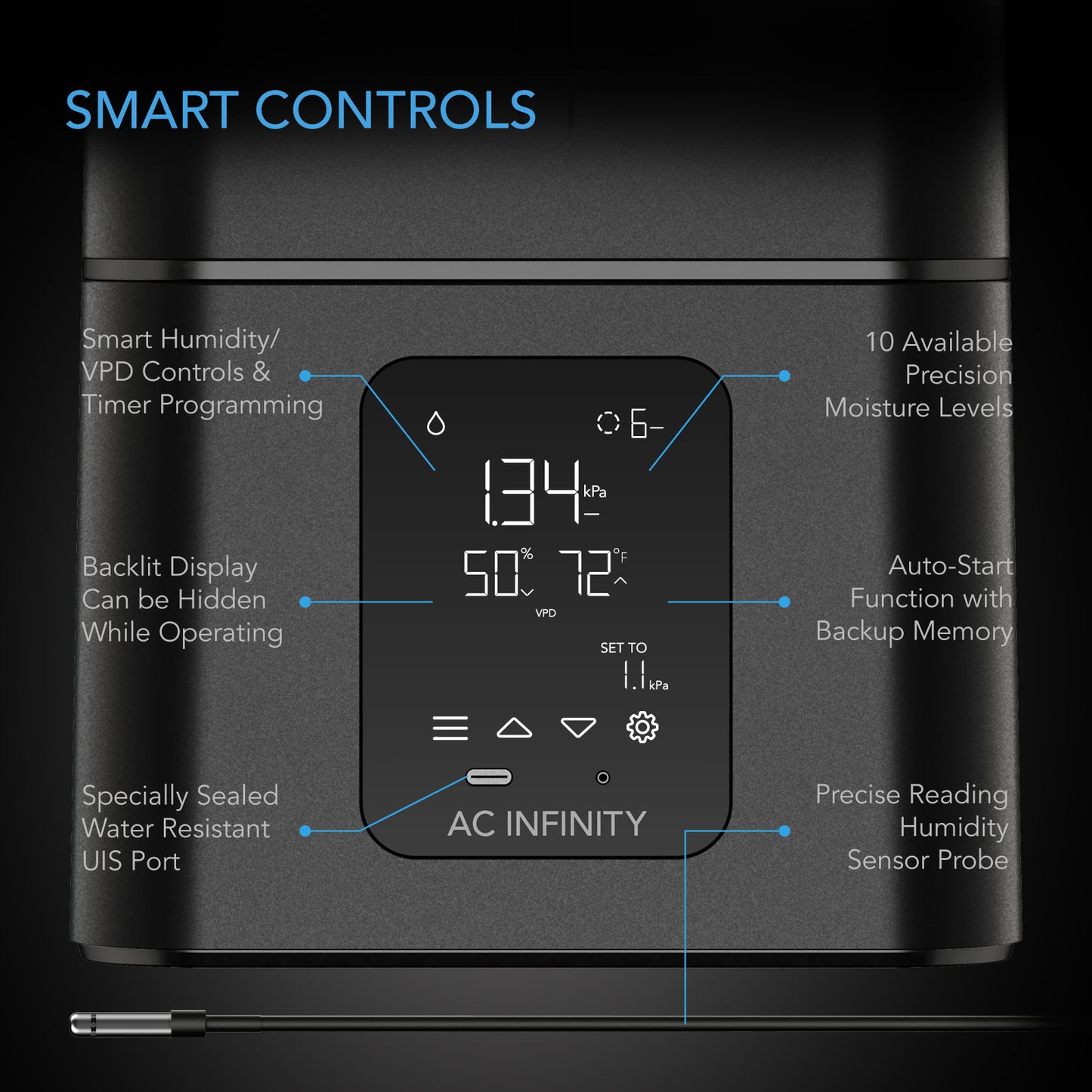 AC Infinity CLOUDFORGE T7 Environmental Plant Humidifier 15L Smart product image 3