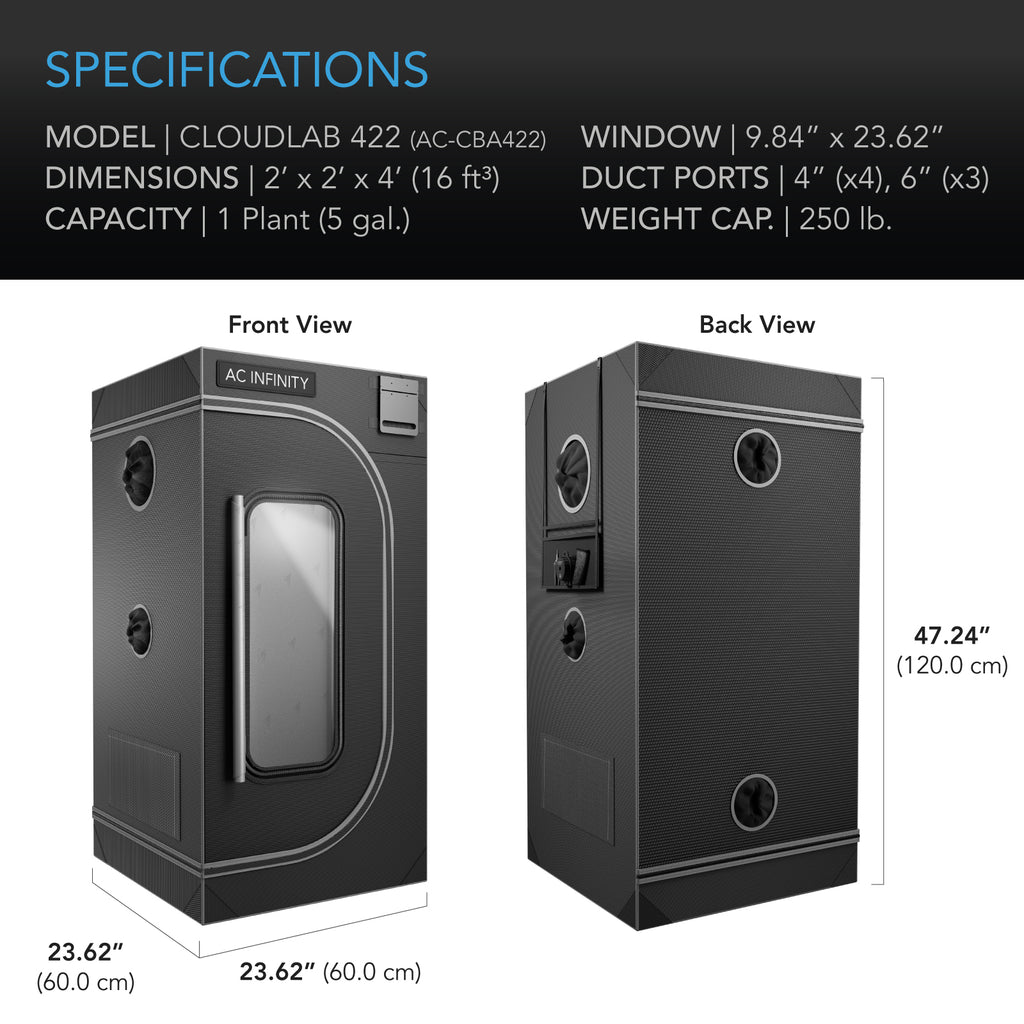 AC Infinity CLOUDLAB 422 Advance Grow Tent 2x2 2000D Diamond Mylar product image 7