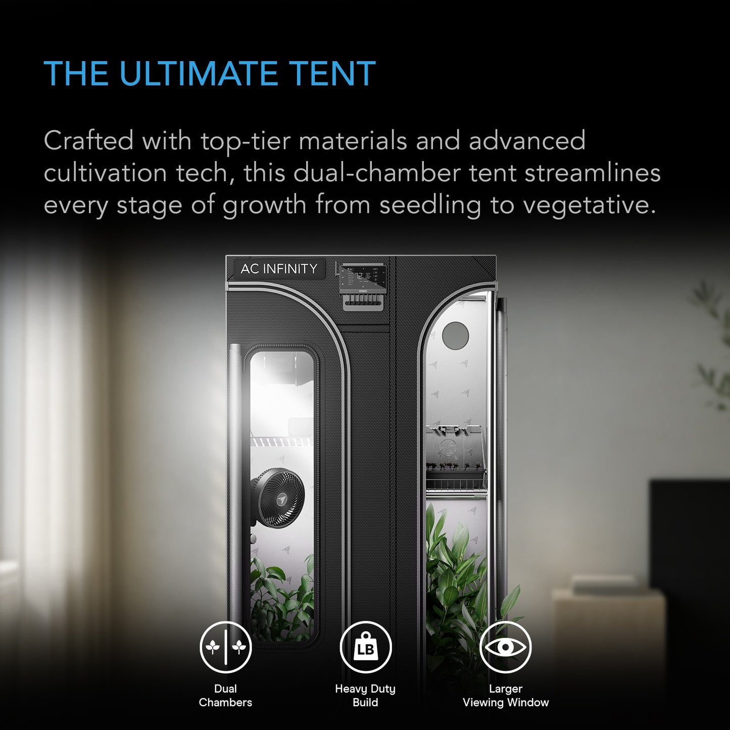 AC Infinity CLOUDLAB 743D 2-in-1 Advance Grow Tent 4x3 2000D Mylar product image 3
