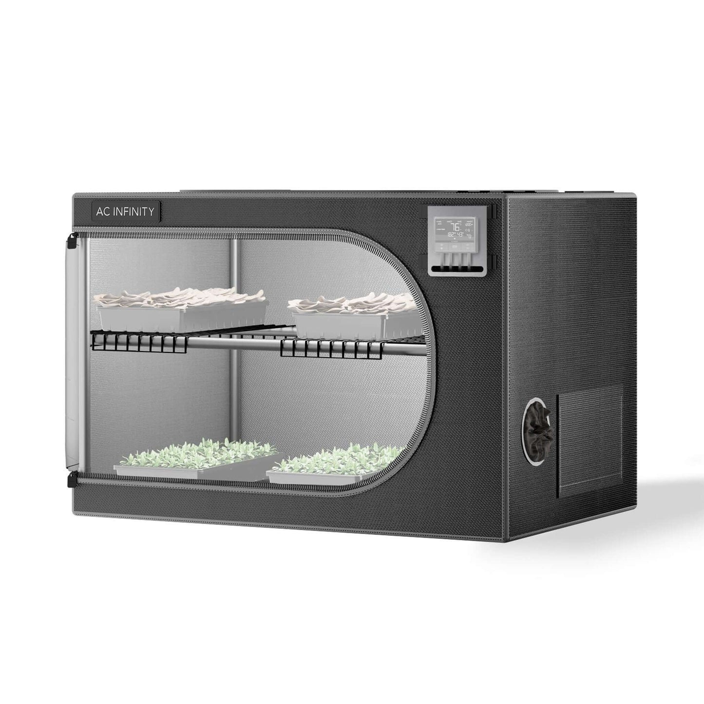 AC Infinity CLOUDLAB Advance Propagation Grow Tent, 2000D Mylar Canvas with Support Bars and Shelf Racks, 24" x 24" x 36"