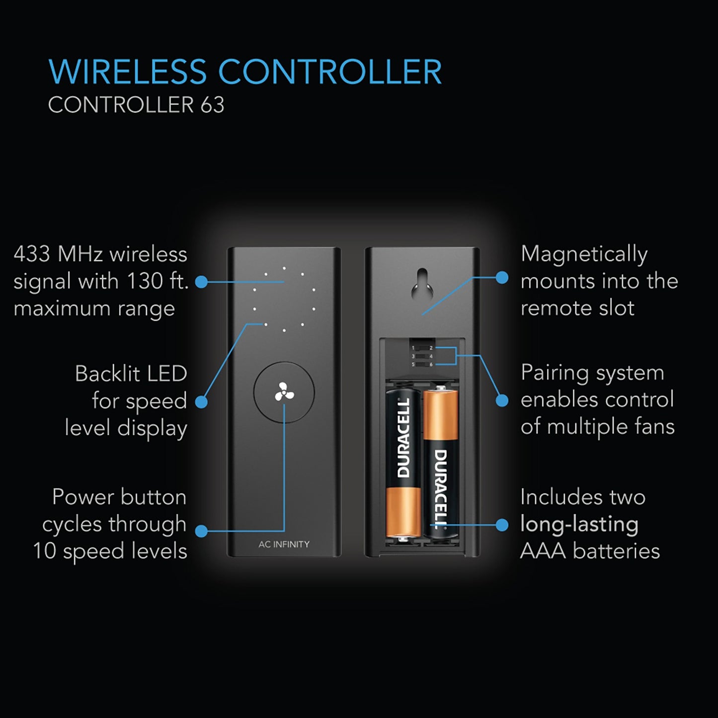 AC Infinity CLOUDLIFT S14 Floor Wall Fan w/ Wireless Controller product image 5