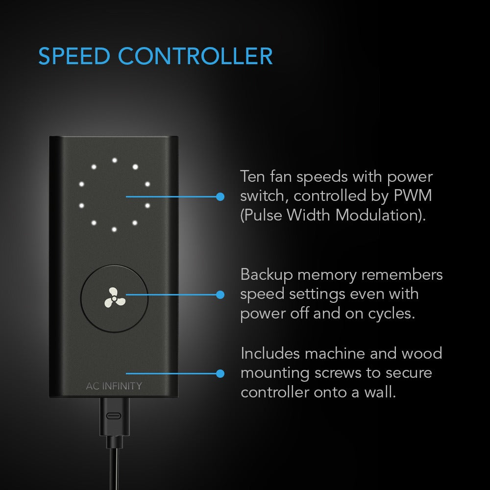 AC Infinity CLOUDLINE LITE A8 Quiet Inline Fan w/ Speed Controller product image 12
