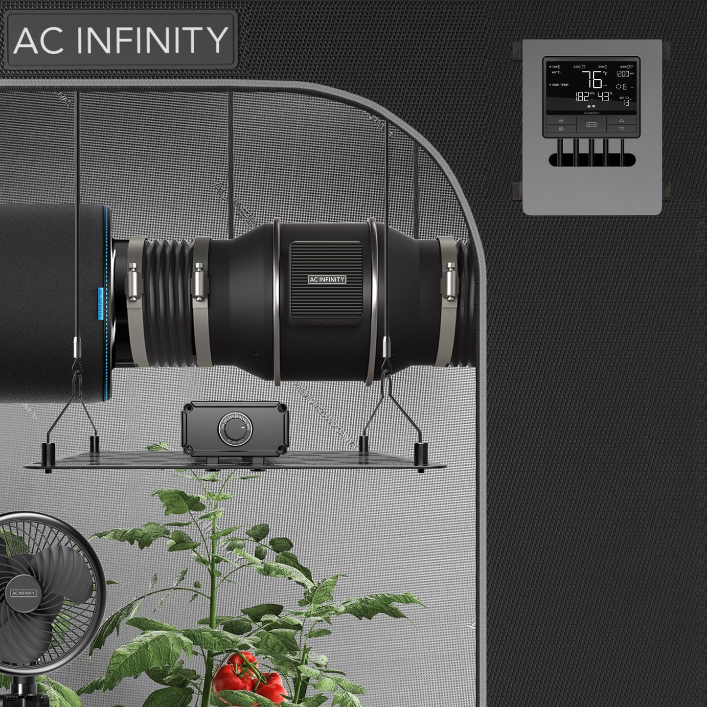 AC Infinity CLOUDLINE T4 Quiet Inline Duct Fan System w/ Temperature product image 13