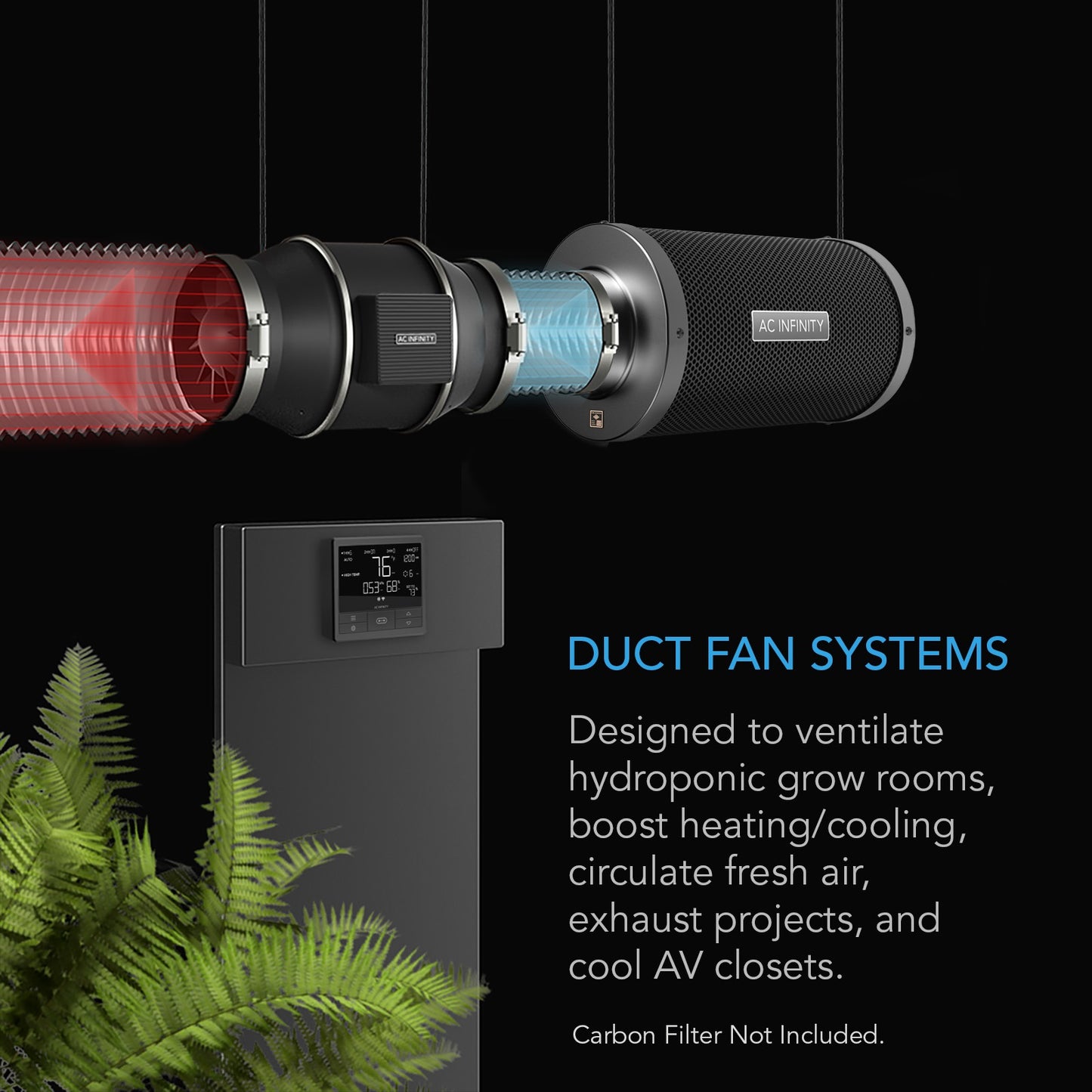 AC Infinity CLOUDLINE T4 Quiet Inline Duct Fan System w/ Temperature product image 8