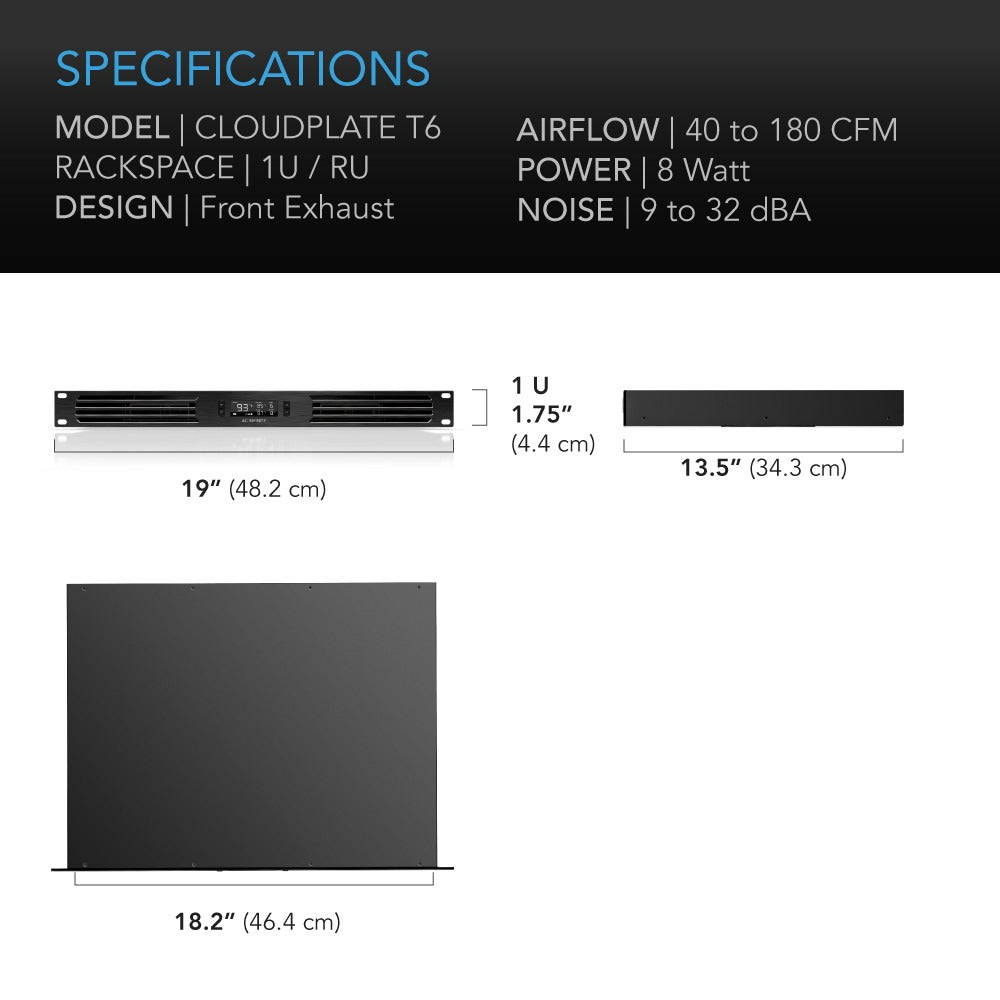 AC Infinity CLOUDPLATE T6, Quiet Rack Cooling Fan System, 1U Front Exhaust product image 6