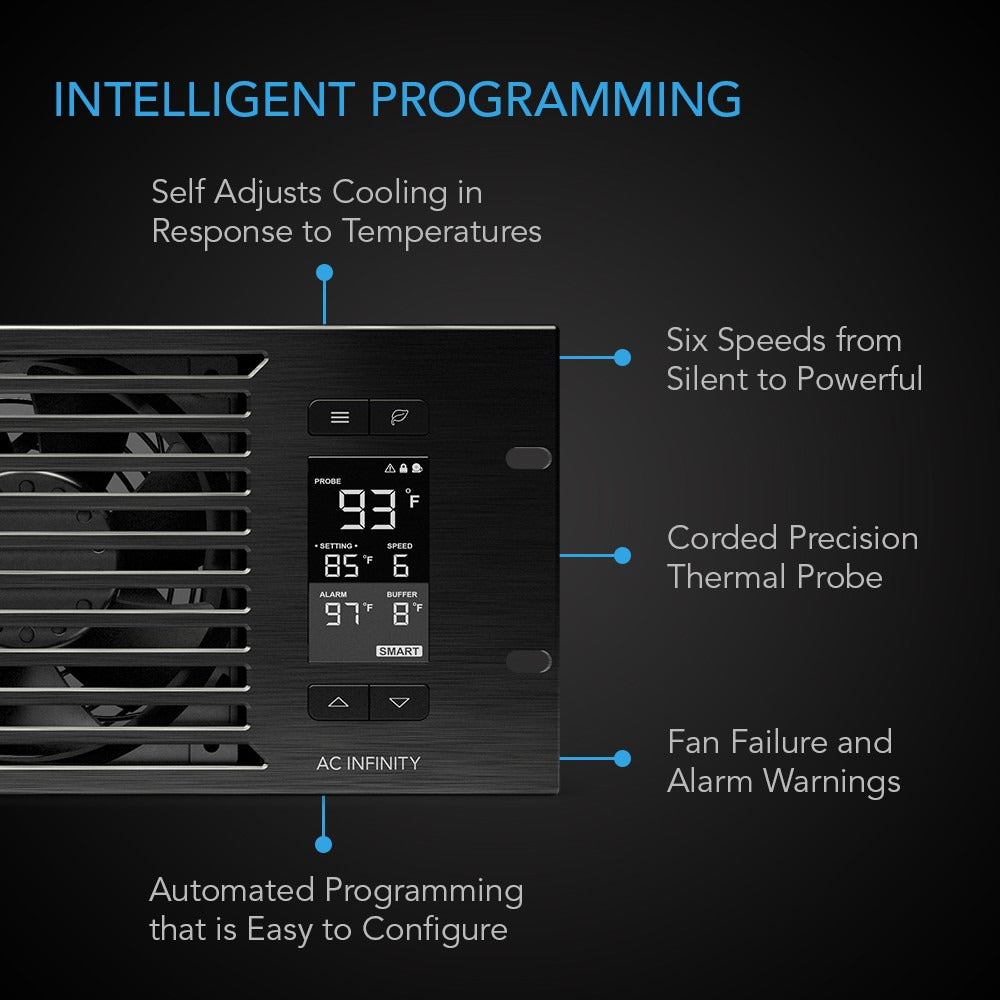 AC Infinity CLOUDPLATE T9-N, Quiet Rack Cooling Fan System, 3U Intake product image 3