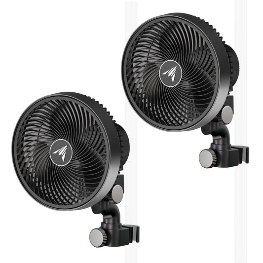 AC Infinity CLOUDRAY S6 2-Pack, Gen 2 Grow Tent Clip Fan 6” with Long-Life EC Motor, 10-Level Dynamic Wind Modes & Fan Speeds, 10-Level Auto Oscillation