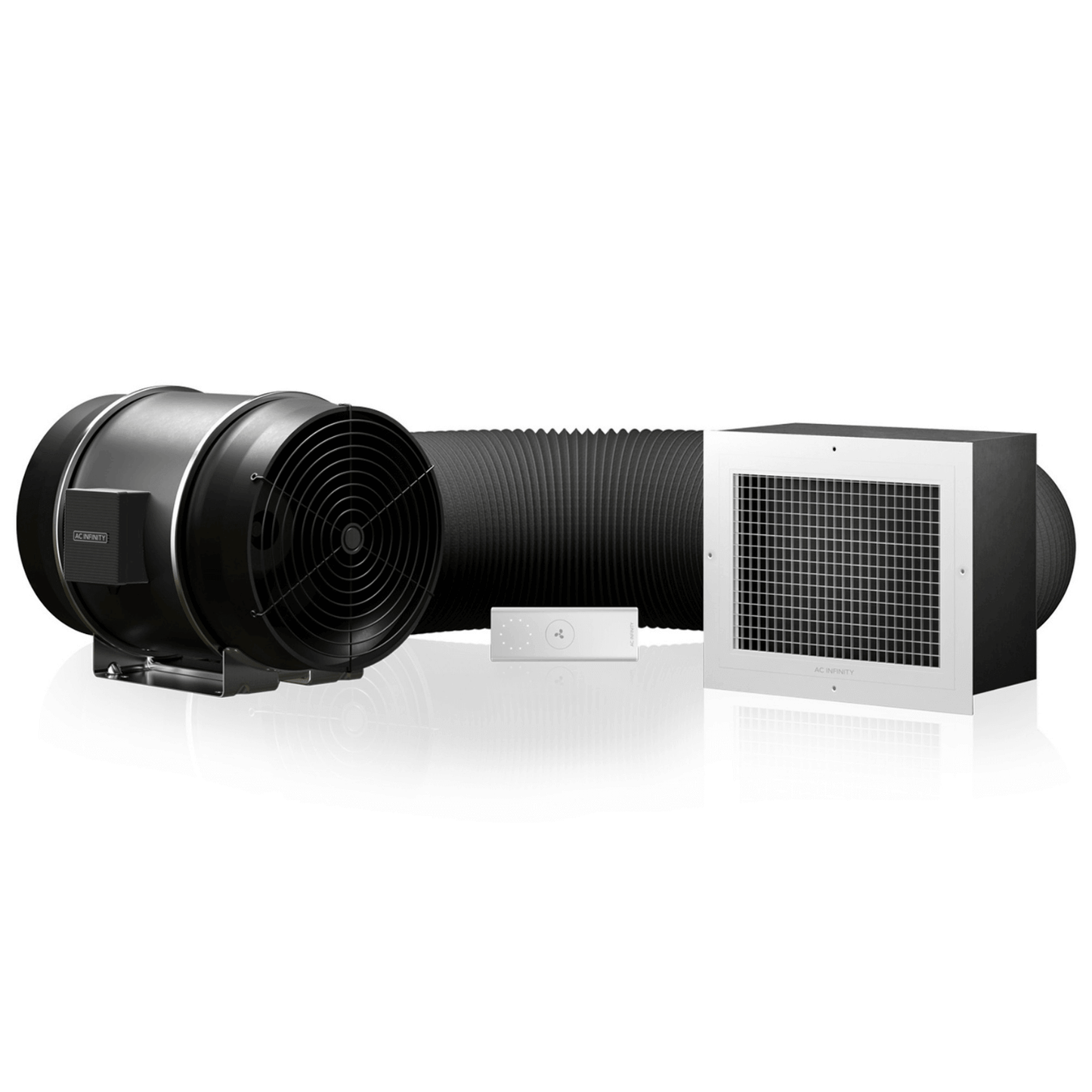 AC Infinity CLOUDWAY S12 Whole House EC Fan with wireless controller for energy-efficient ventilation and cooling.