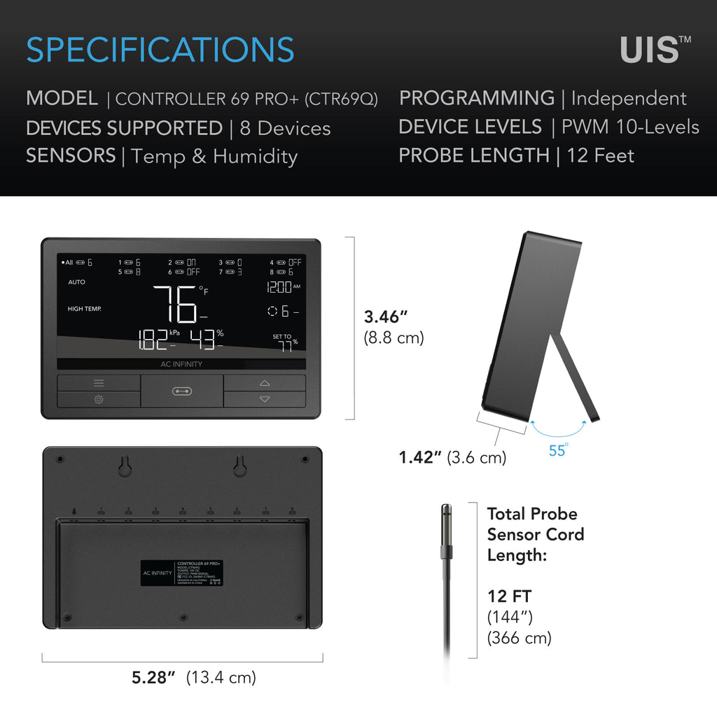 AC Infinity CONTROLLER 69 PRO+ Independent Programs for Eight Devices product image 6