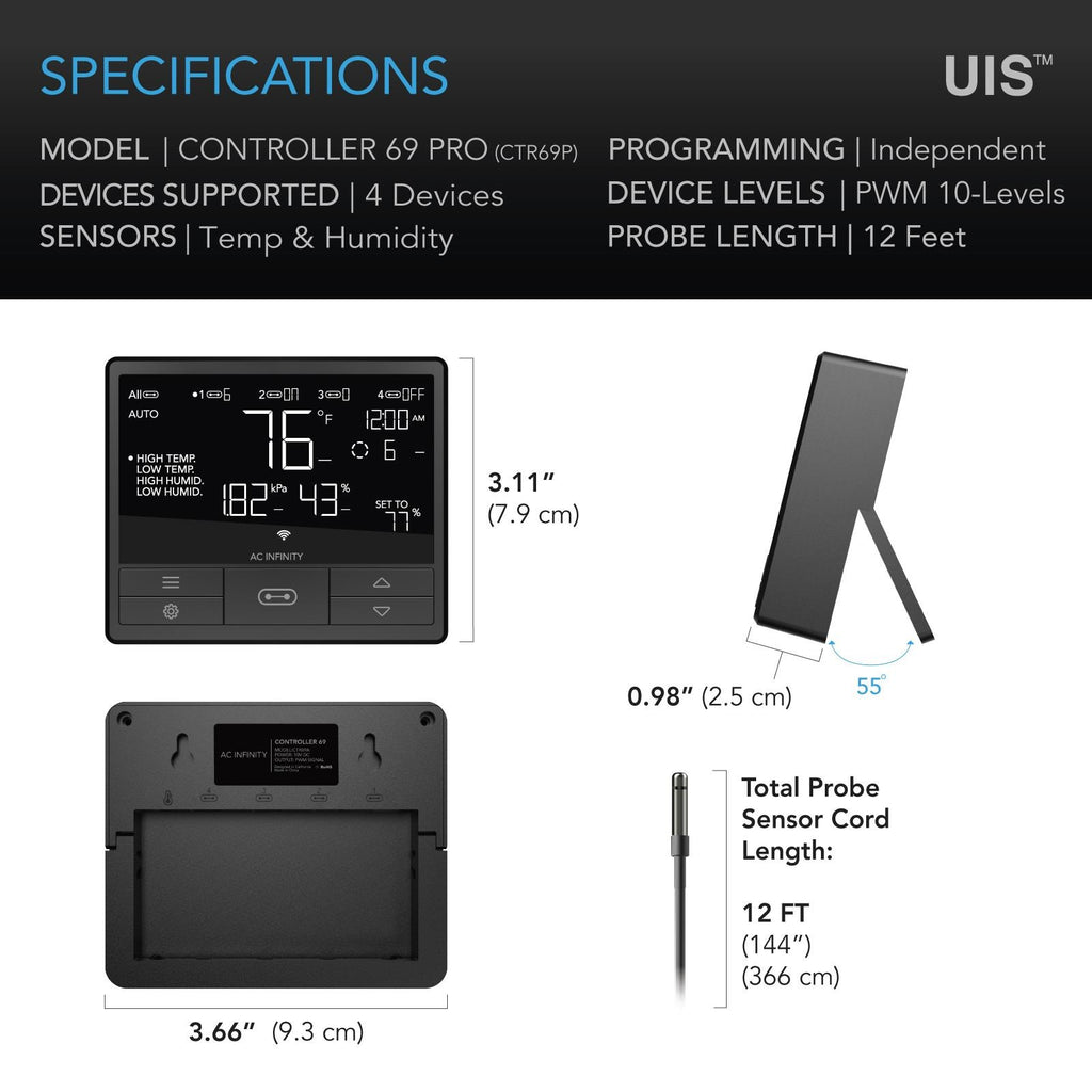 AC Infinity CONTROLLER 69 WiFi Independent Programs for Four Devices product image 6