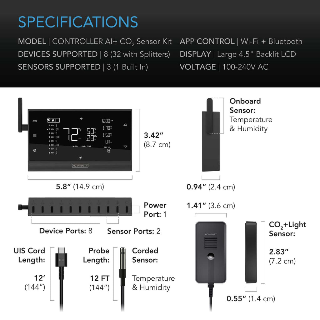 AC Infinity Controller AI+ w/ CO2 Sensor Bundle product image 7