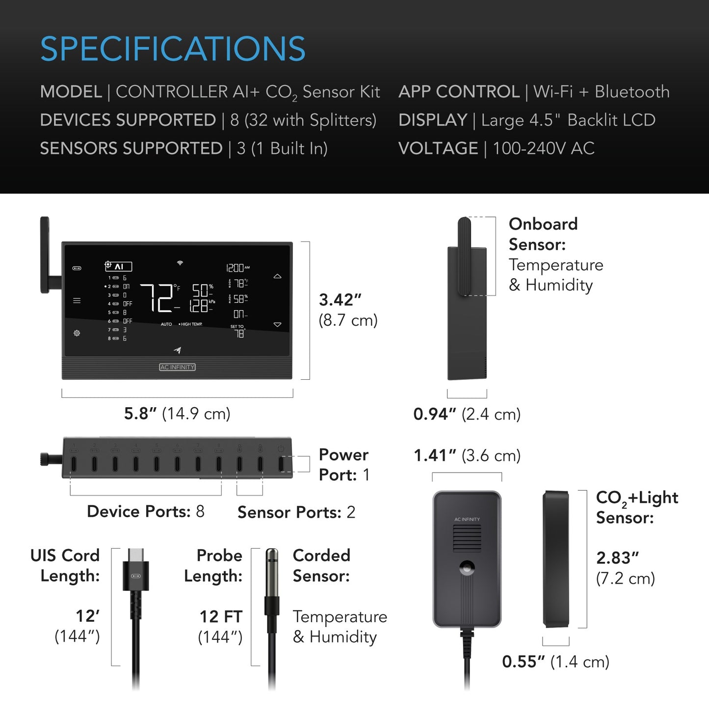 AC Infinity Controller AI+ w/ CO2 Sensor Bundle product image 7