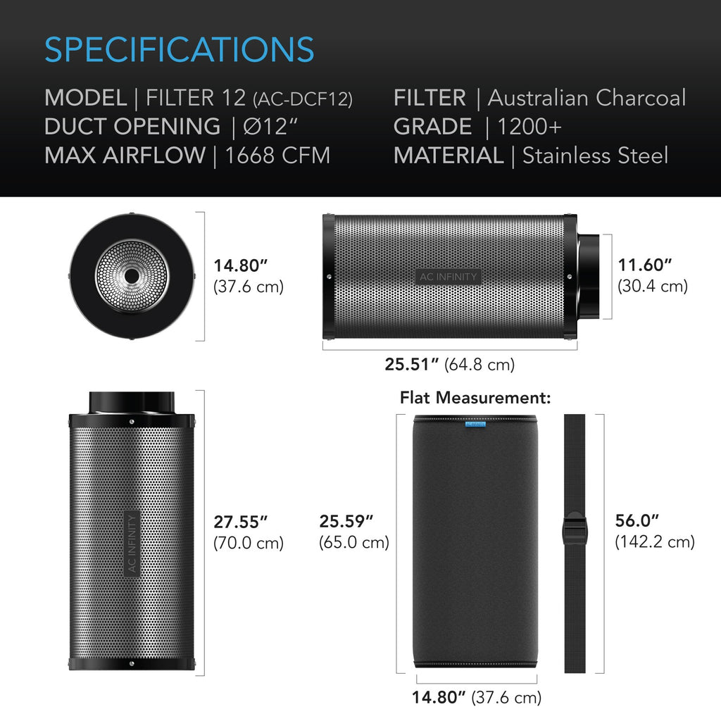 AC Infinity Duct Carbon Filter Australian Charcoal 12-Inch product image 6