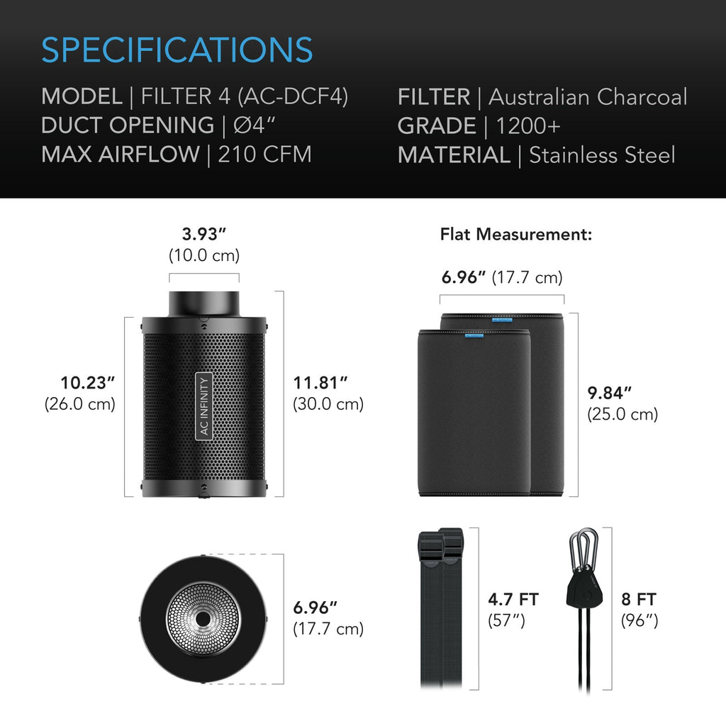 AC Infinity Duct Carbon Filter Australian Charcoal 4-Inch product image 7