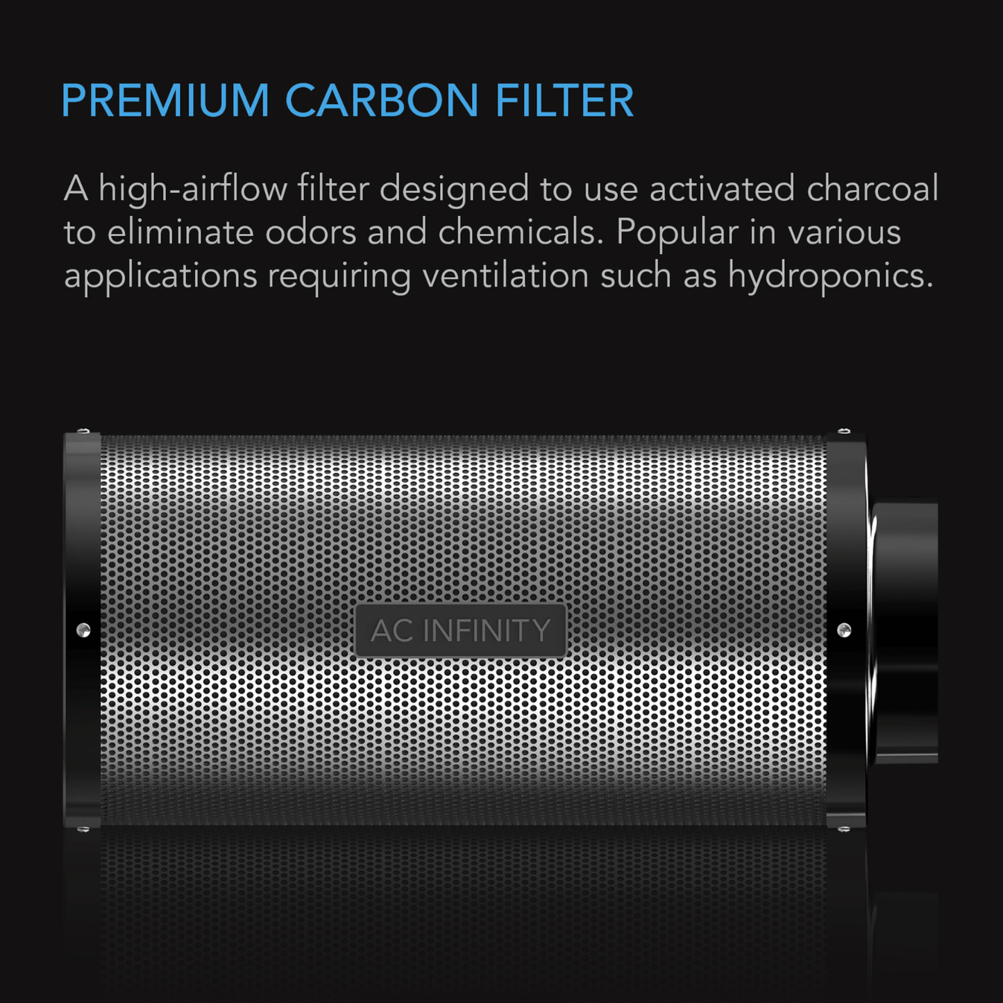 AC Infinity Duct Carbon Filter, Australian Charcoal, 4-Inch AC-DCF4 Ventilation