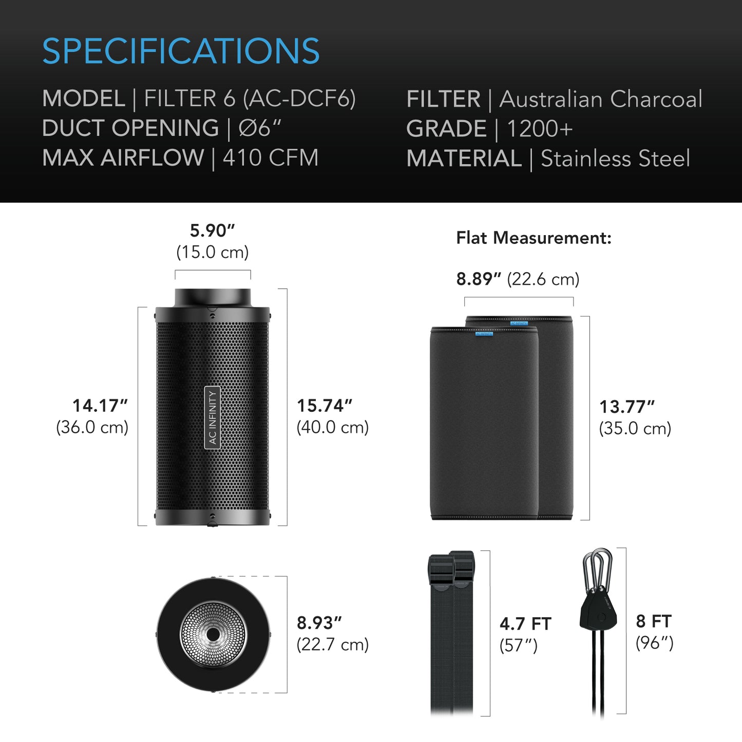 AC Infinity Duct Carbon Filter Australian Charcoal 6-Inch product image 7