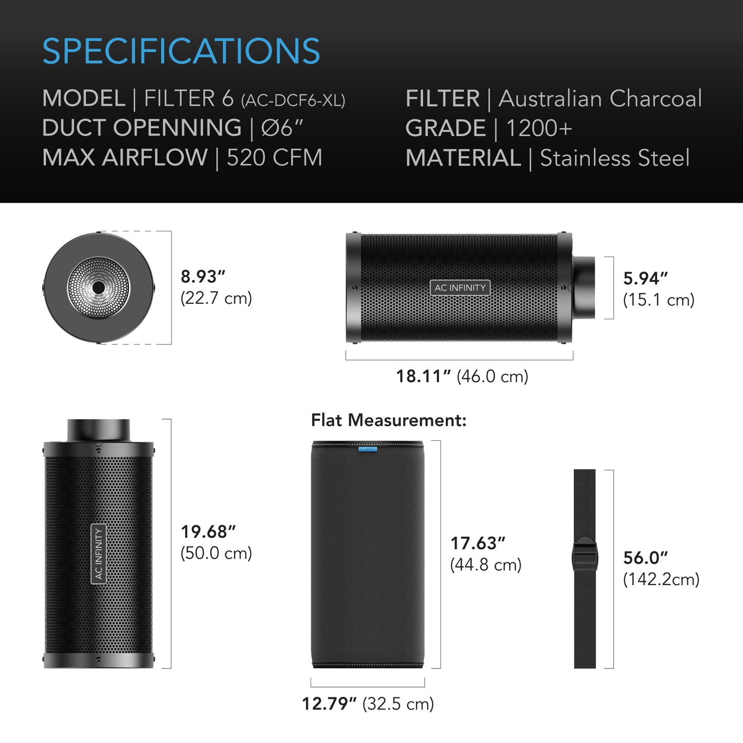 AC Infinity Duct Carbon Filter XL Australian Charcoal Extra Large product image 6