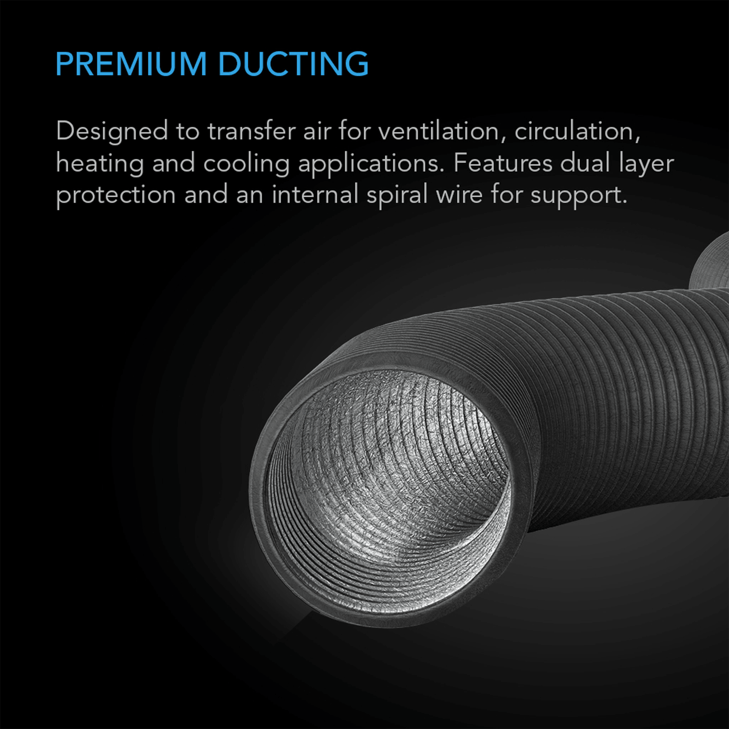 AC Infinity Flexible Four-Layer Ducting, 25-FT Long, 10-Inch | AI-DTA10 | Grow Tents Depot | Climate Control | 819137021266