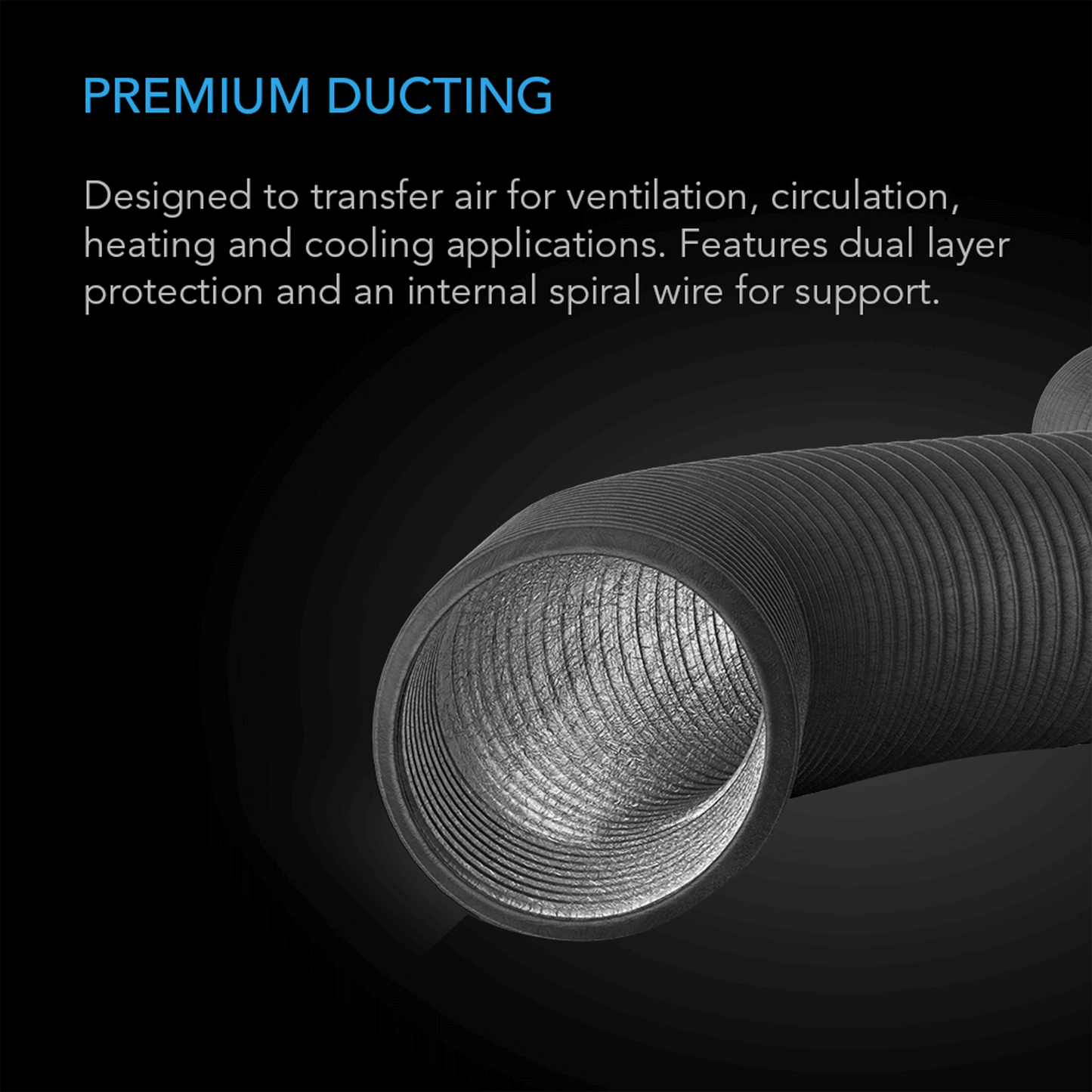 AC Infinity Flexible Four-Layer Ducting, 25-FT Long, 10-Inch | AI-DTA10 | Grow Tents Depot | Climate Control | 819137021266