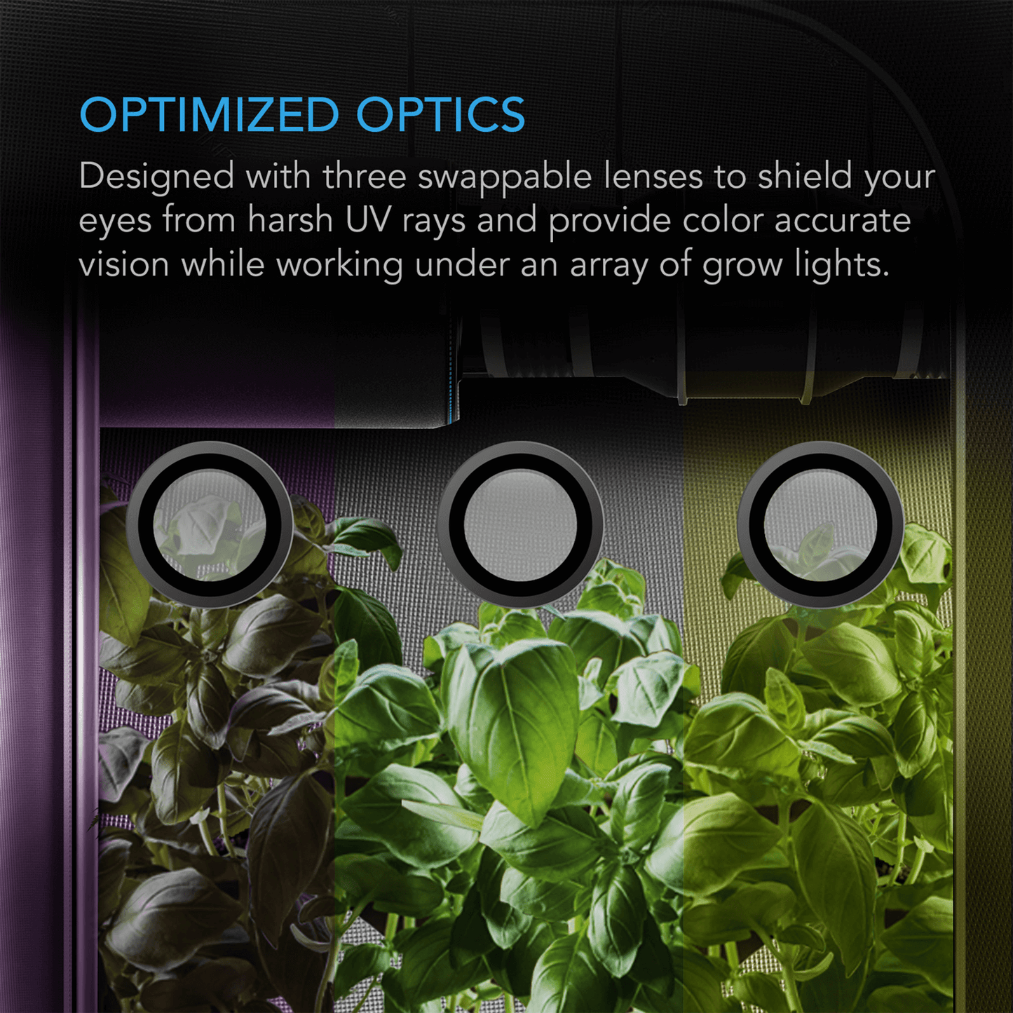 AC Infinity Grow Room Glasses, with 3 Color Corrective Lenses AC-UGA3 Harvest & Extraction 819137021907