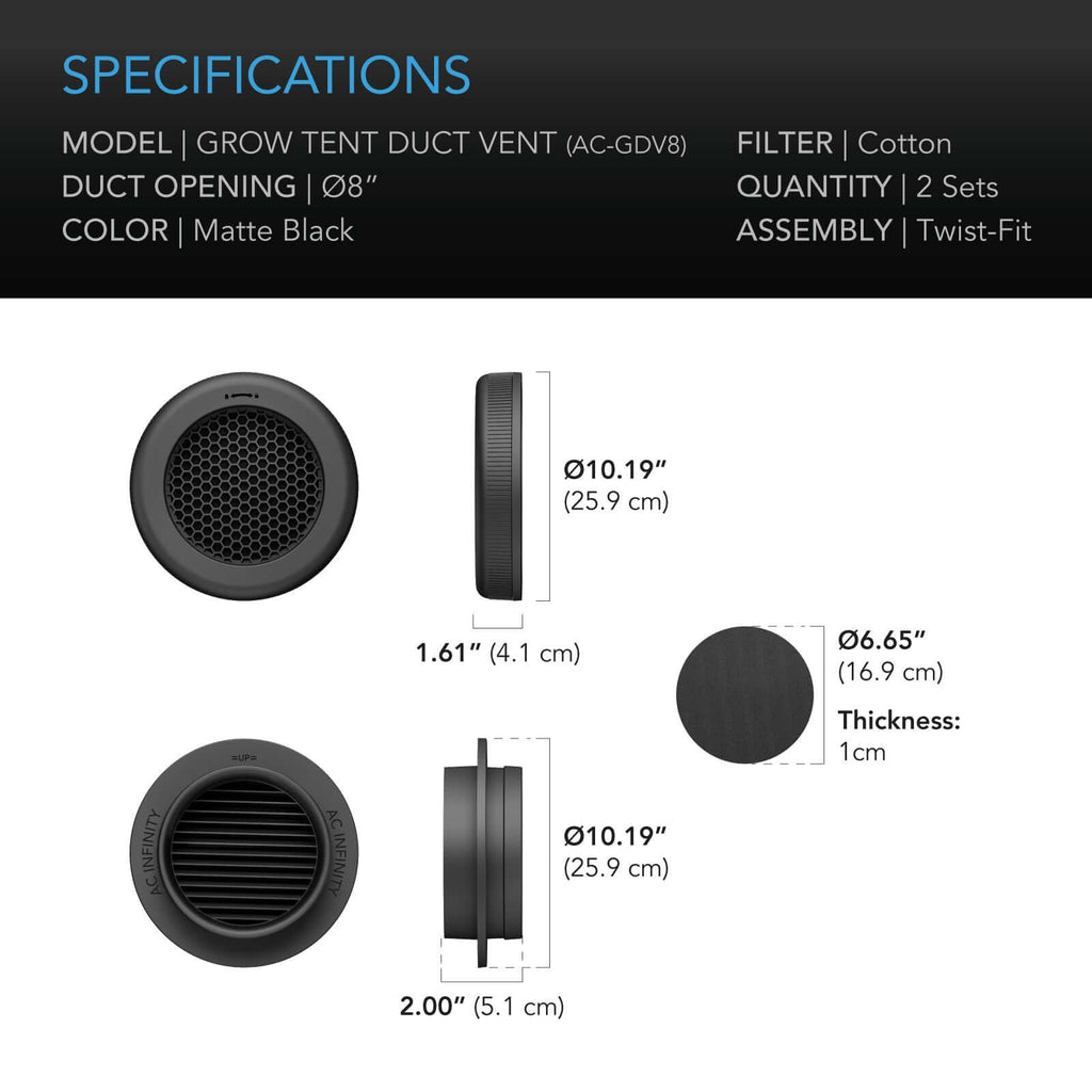 AC Infinity Grow Tent Duct Vent Attachment 8-Inch 2 Pack product image 7