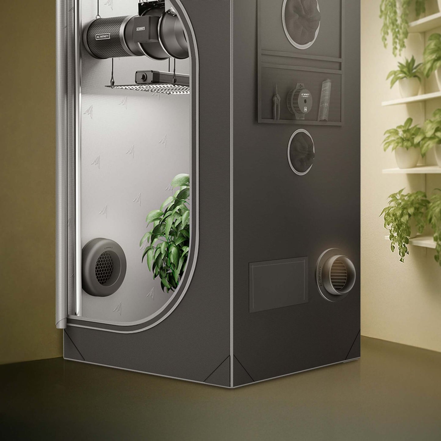 AC Infinity Grow Tent Duct Vent Attachment, 8-Inch 2 Pack, Light-Blocking & Dust-Resistant