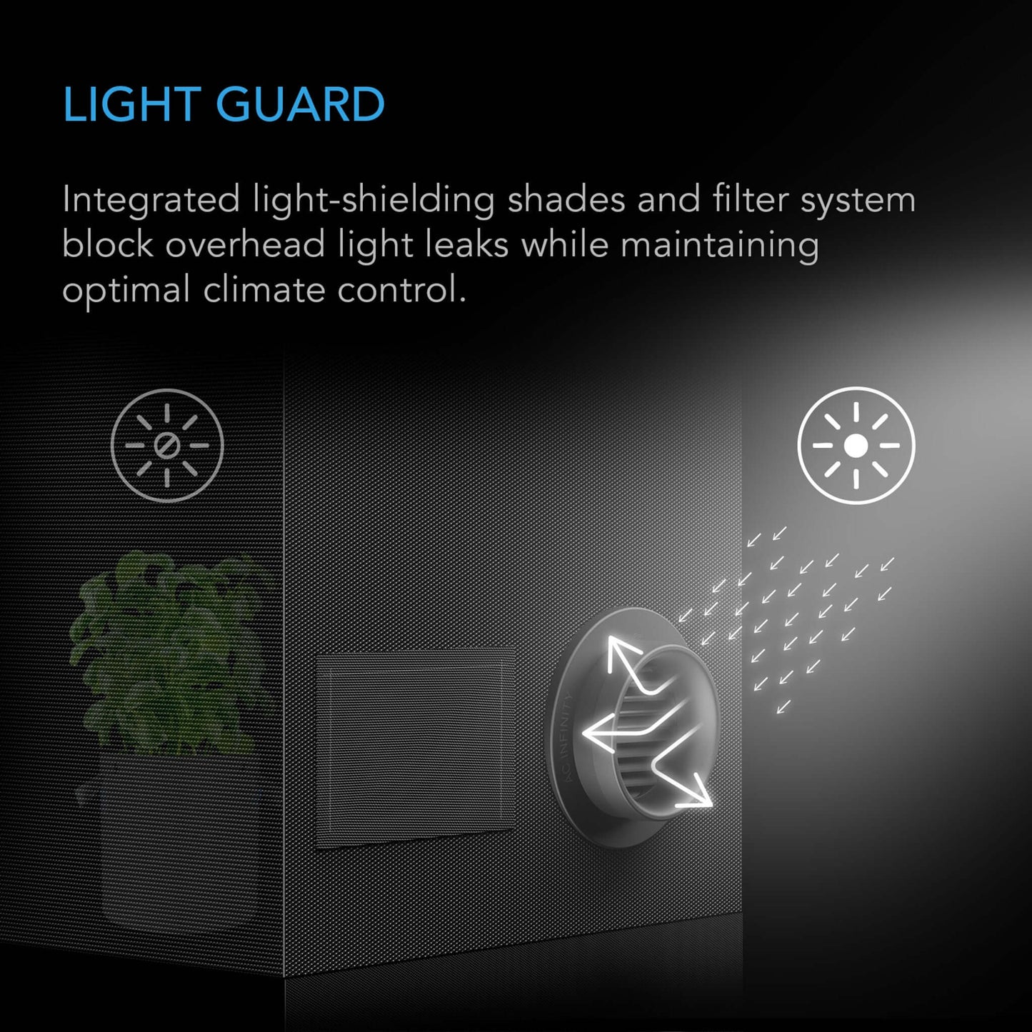 AC Infinity Grow Tent Duct Vent Attachment, 8-Inch 2 Pack, Light-Blocking & Dust-Resistant