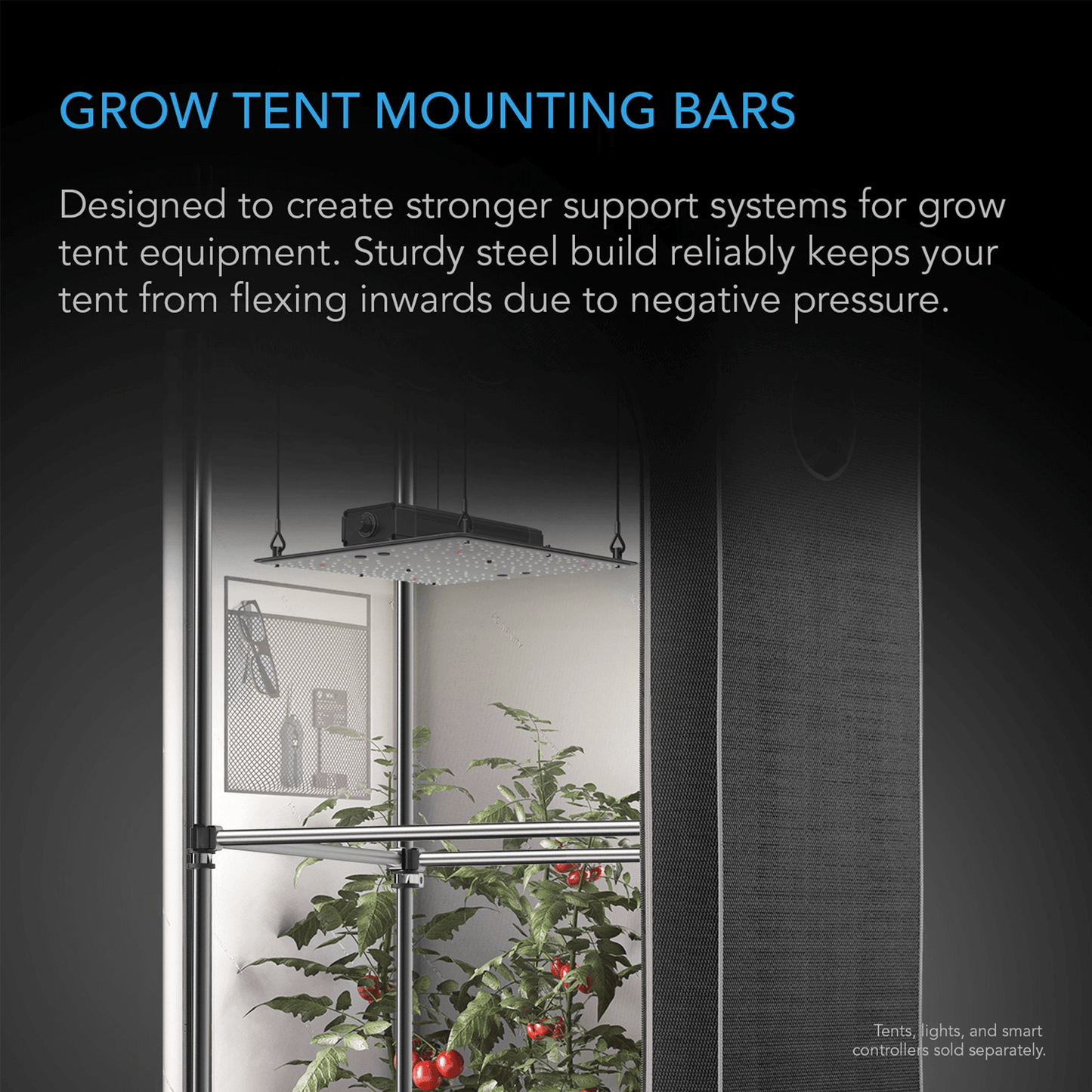AC Infinity Grow Tent Mounting Bars, for Indoor Grow Spaces, 2x2' | AC-HCA22 | Grow Tents Depot | Grow Tents | 819137023550