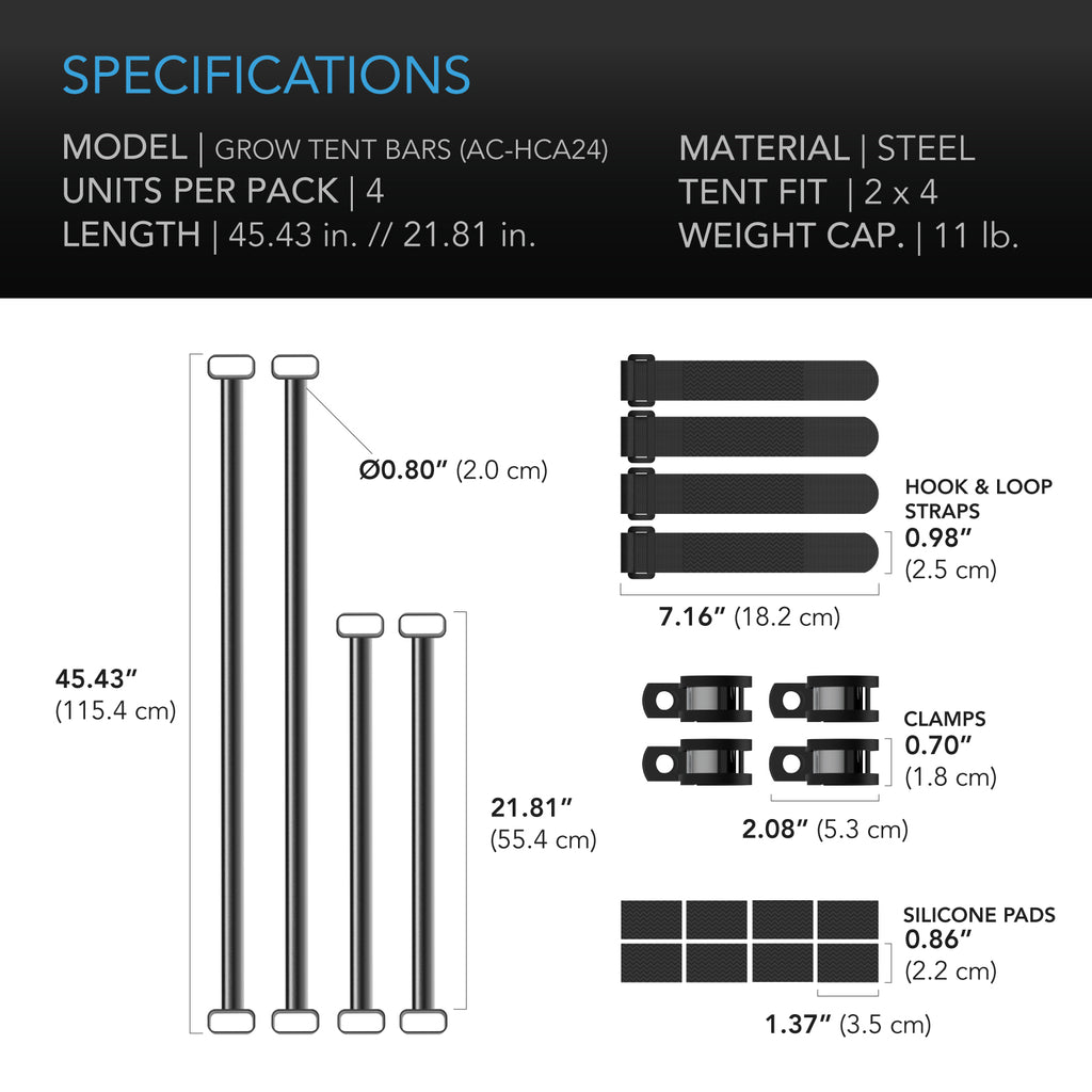 AC Infinity Grow Tent Mounting Bars for Indoor Grow Spaces 2x4' product image 6