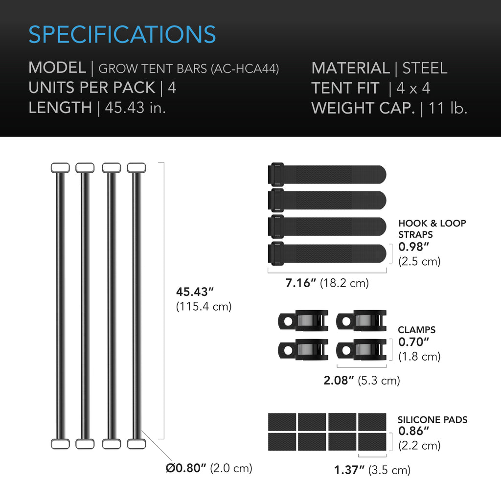 AC Infinity Grow Tent Mounting Bars for Indoor Grow Spaces 4x4' product image 6