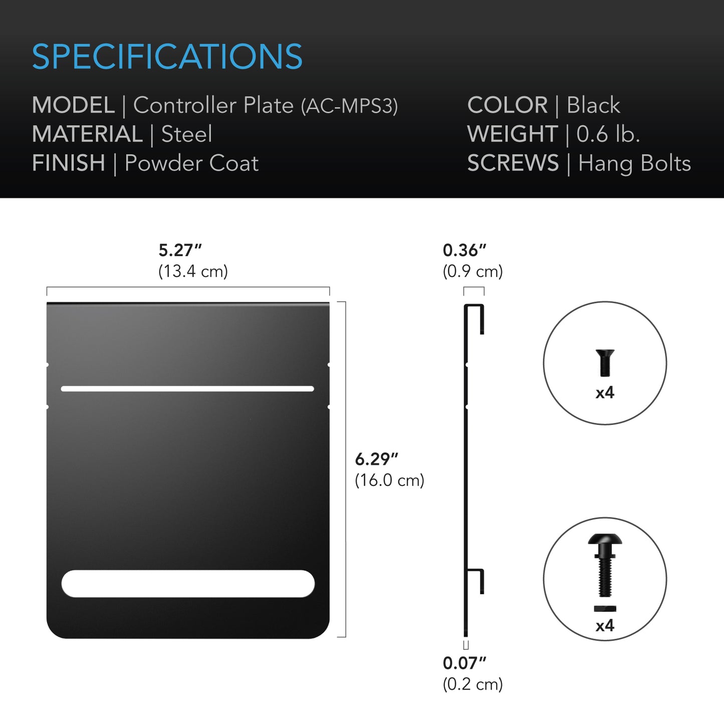 AC Infinity Grow Tent Mounting Plate Steel Powder Coat Black 5x6" product image 5