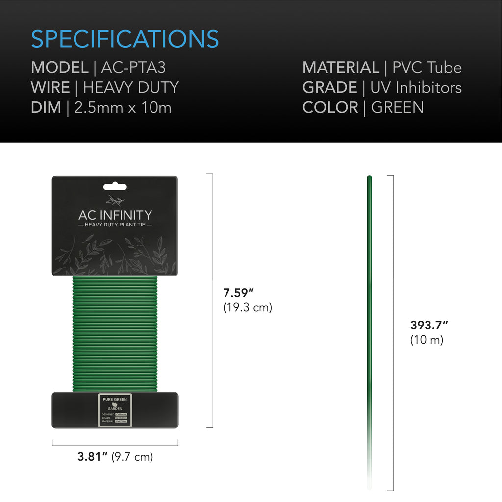 AC Infinity Heavy-Duty Twist Ties Thin Rubberized Texture 10m product image 3