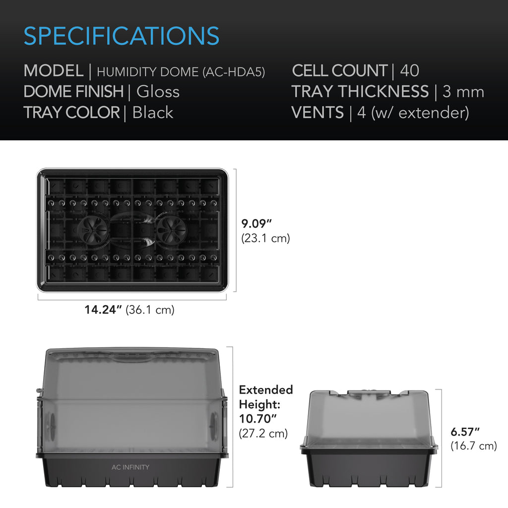 AC Infinity Humidity Dome Propagation Kit w/ Height Extension 5x8 Cell product image 6