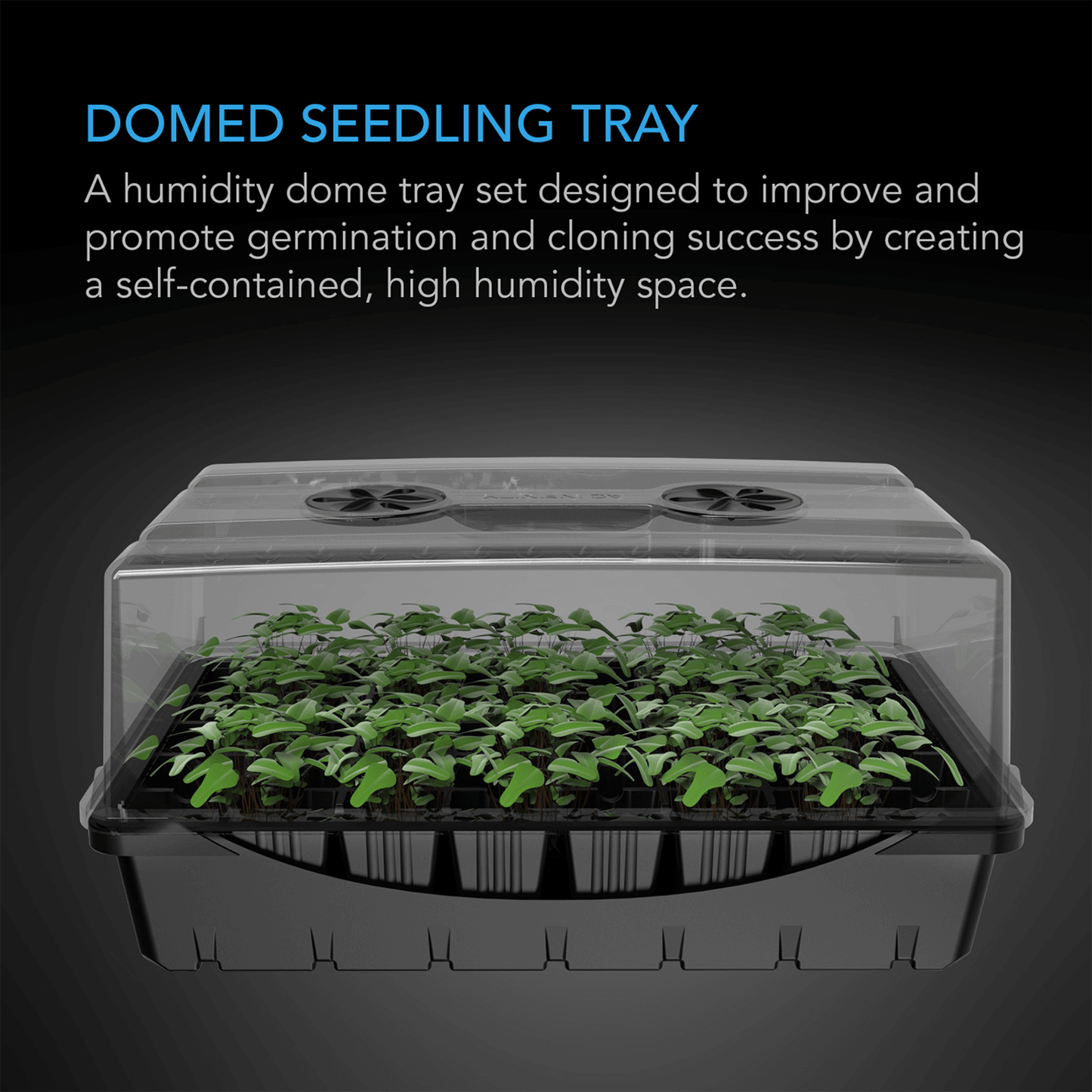 AC Infinity Humidity Dome, Propagation Kit with Height Extension, 5x8 Cell Tray | AC-HDA5 | Grow Tents Depot | Planting & Watering | 819137023208