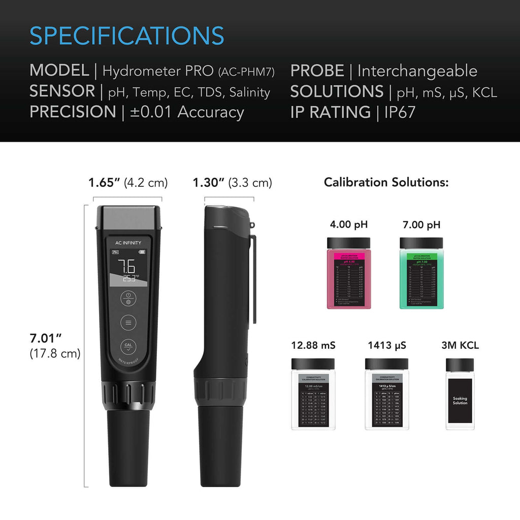 AC Infinity Hydroponic Meter PRO Kit All-in-One pH Pen Interchangeable product image 6