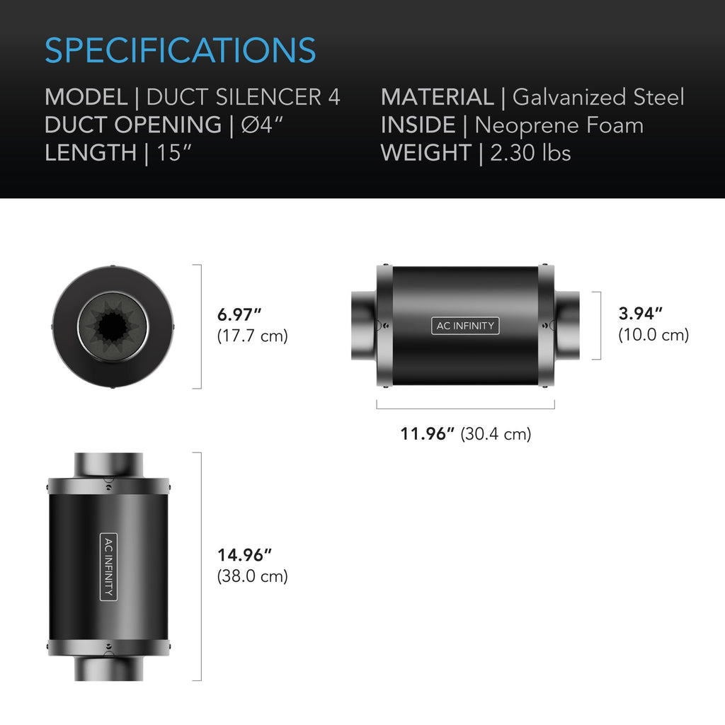 AC Infinity Inline Duct Fan Silencer 4-Inch product image 5