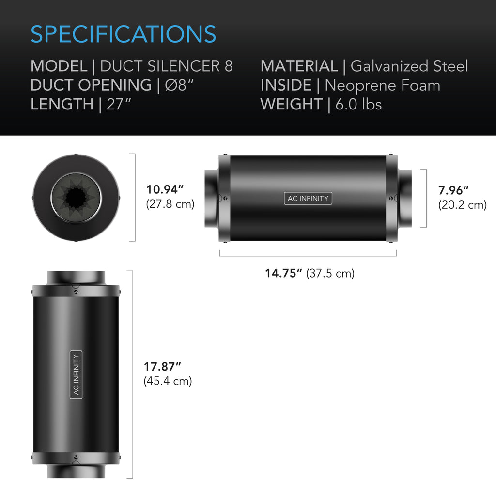 AC Infinity Inline Duct Fan Silencer 8-Inch product image 5
