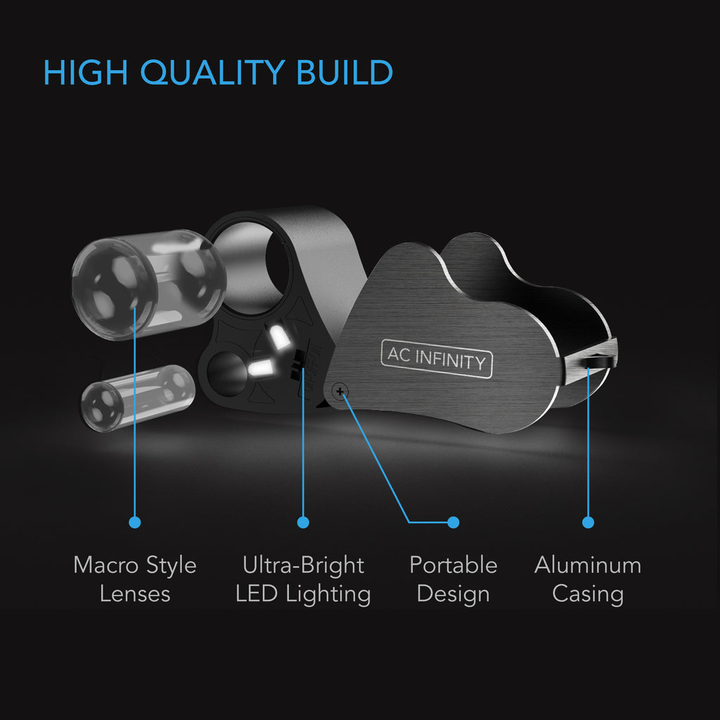 AC Infinity Jewelers Loupe Pocket Magnifying Glass w/ LED Light & Dual product image 3