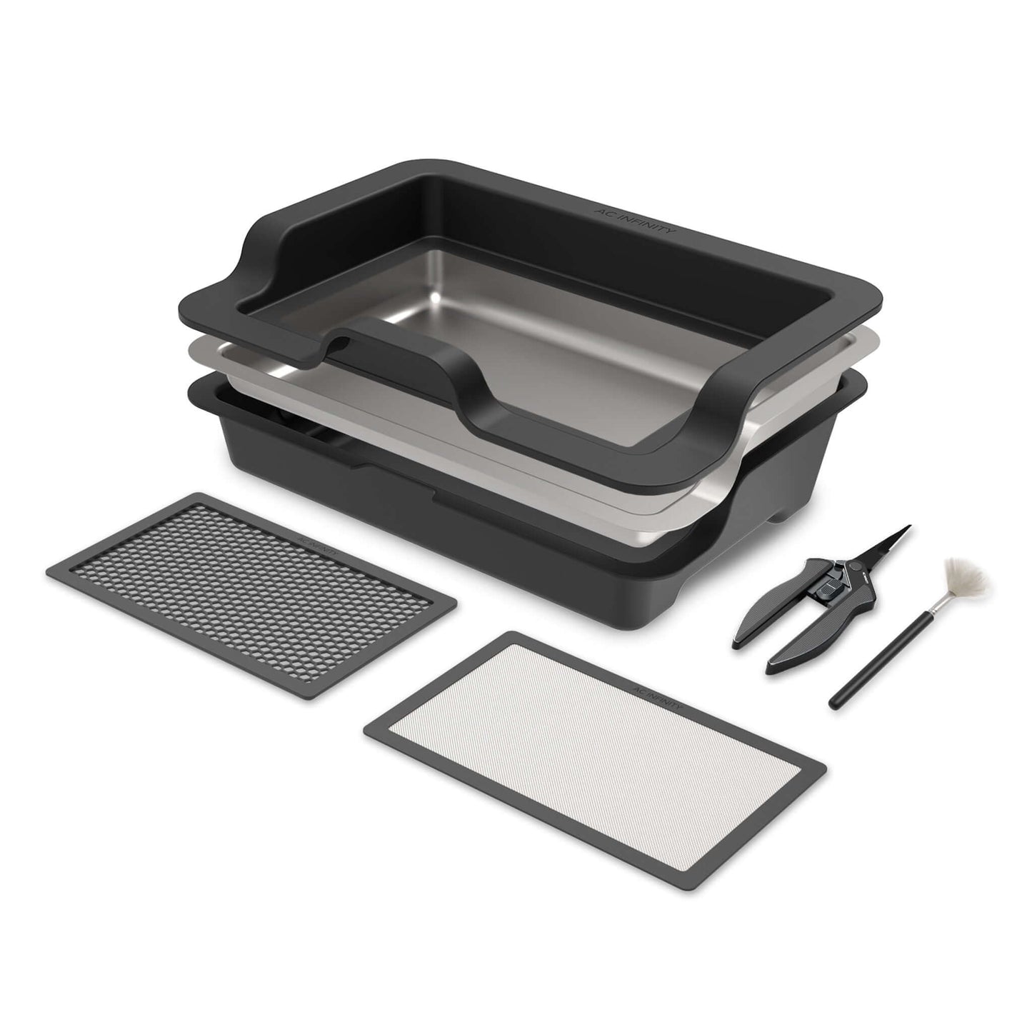 AC Infinity Large Trim Tray System, 3-Tray & 2-Screen Kit, Interchangeable and Ergonomic Design