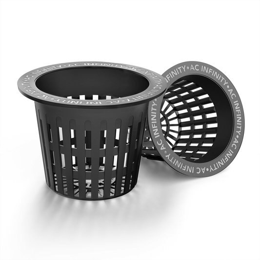 AC Infinity Mesh Net Cups, Slotted Pots with Wide Lips, 4-Inch, 25-Pack | AC-NCA4-25 | Grow Tents Depot | Planting & Watering | 819137022690