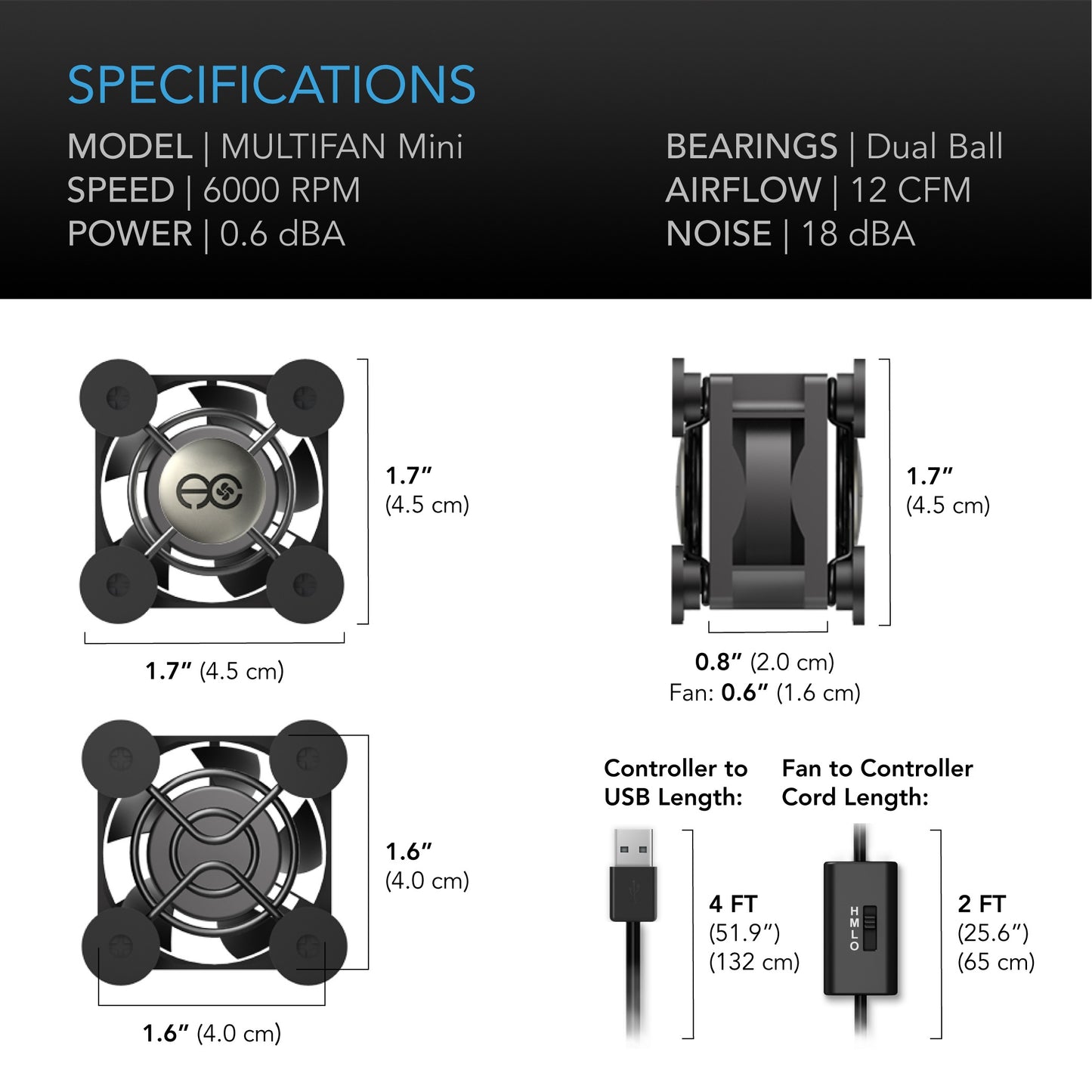 AC Infinity MULTIFAN Mini Quiet USB Cooling Fan 40mm product image 6