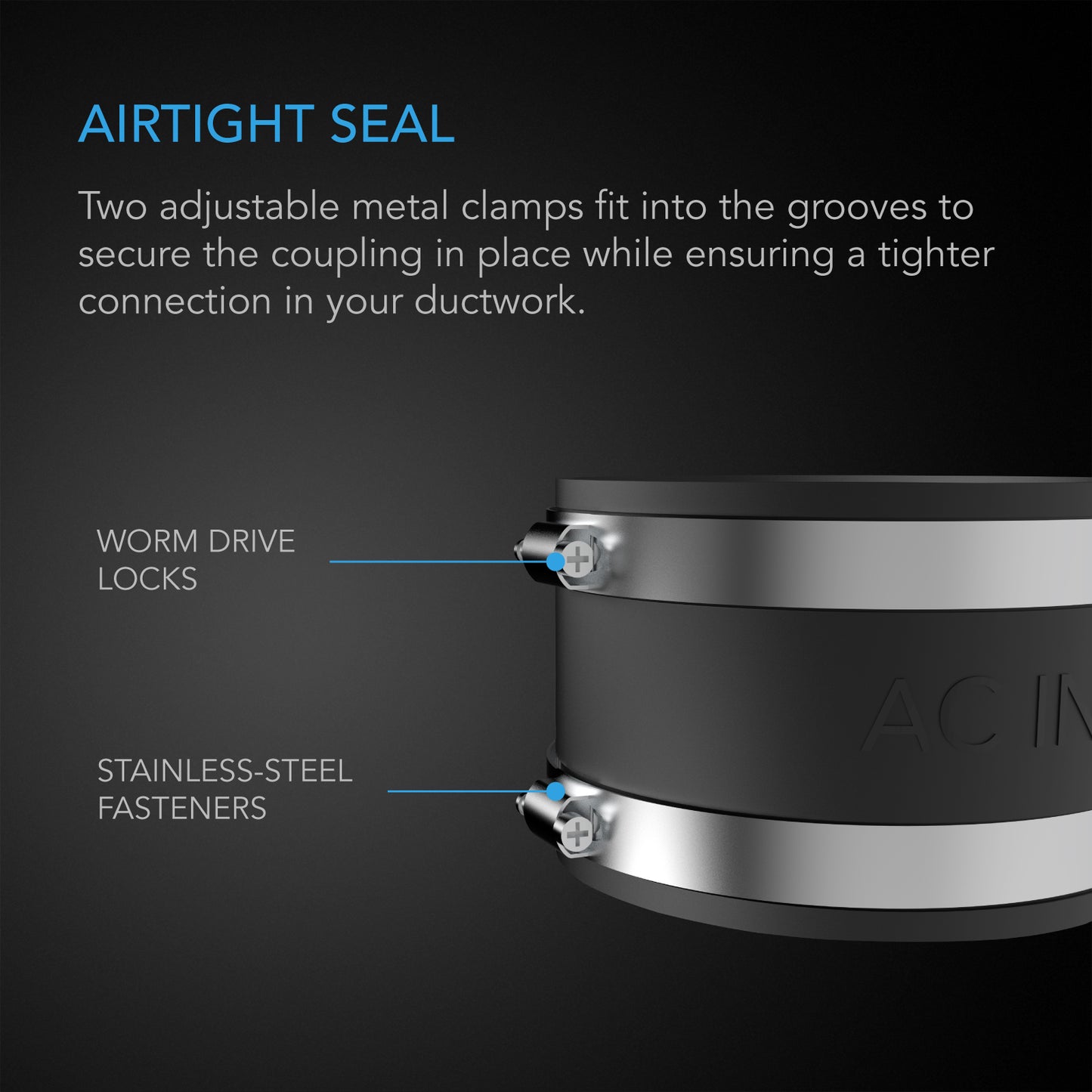 AC Infinity Noise Reduction Clamp Duct Coupler w/ Stainless Steel product image 3