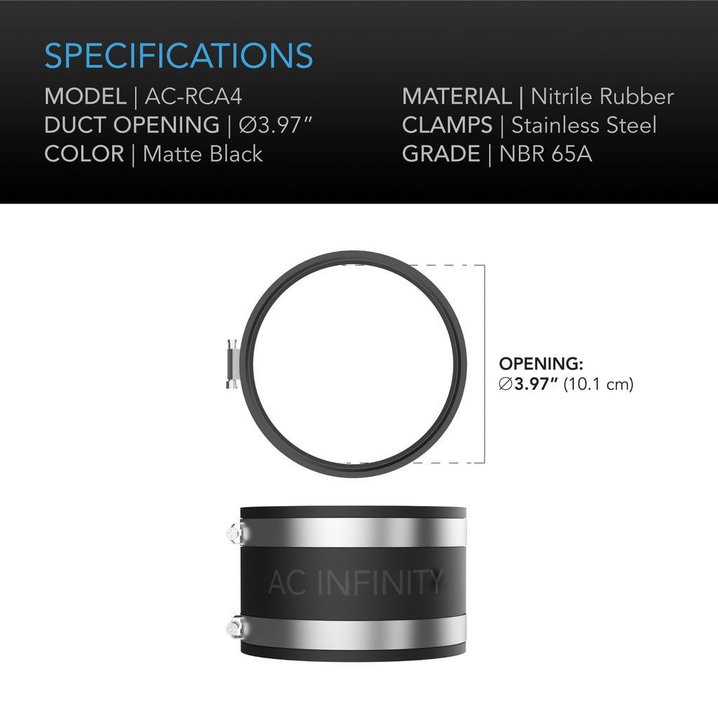 AC Infinity Noise Reduction Clamp Duct Coupler w/ Stainless Steel product image 5