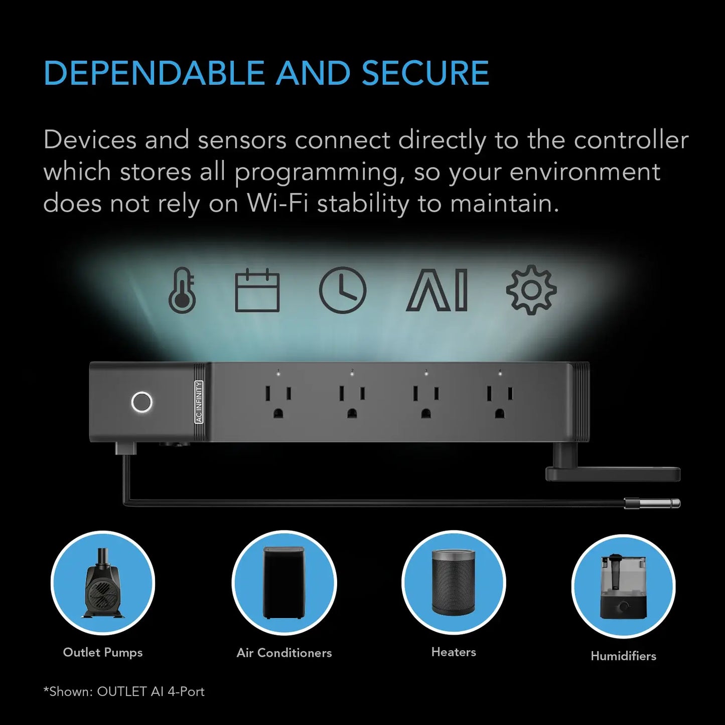 AC Infinity OUTLET AI+ Environment Controller Smart WiFi Outlets product image 6