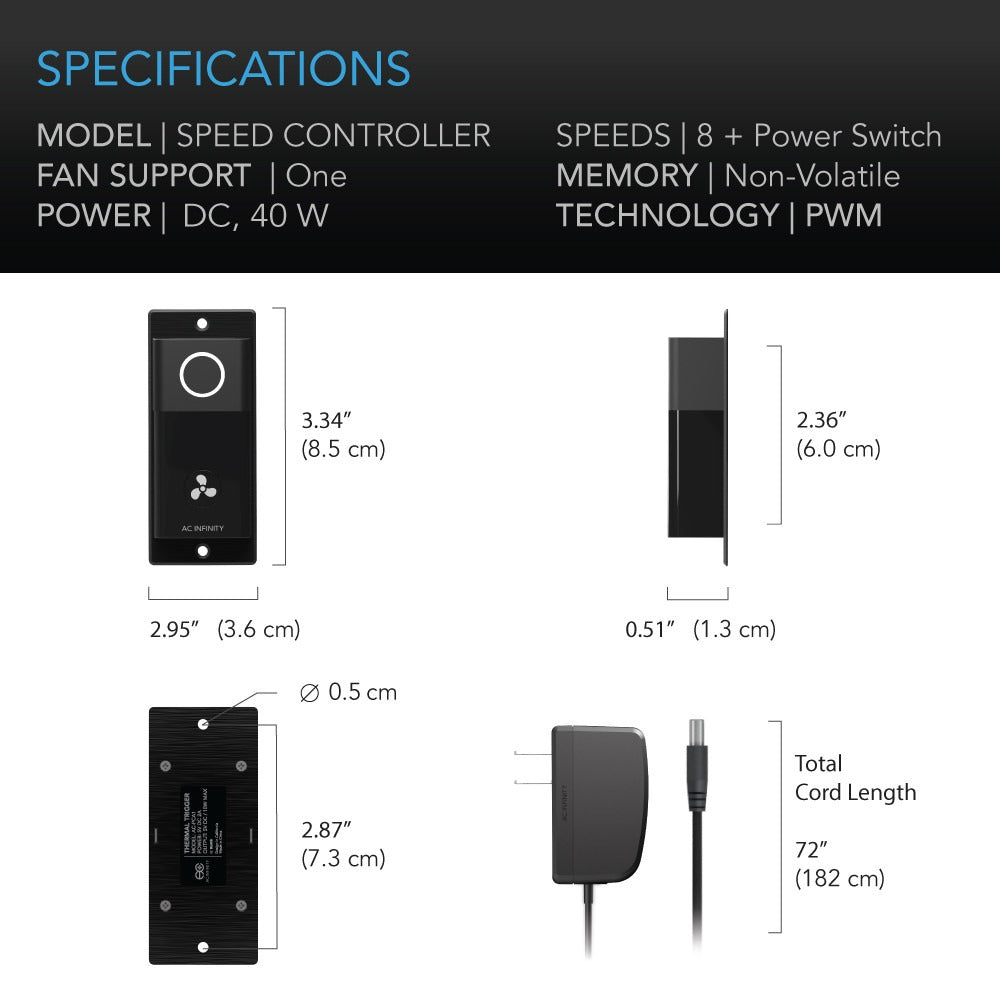 AC Infinity Rack Roof Fan Kit, Dual Cooling-Fans w/ Speed Controller product image 7